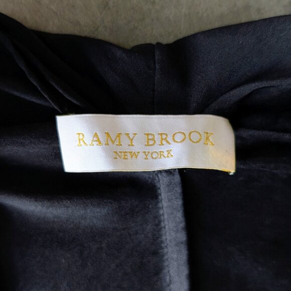 Ramy Brook Samantha V-Neck Tank Top Silk Black small - Picture 5 of 7